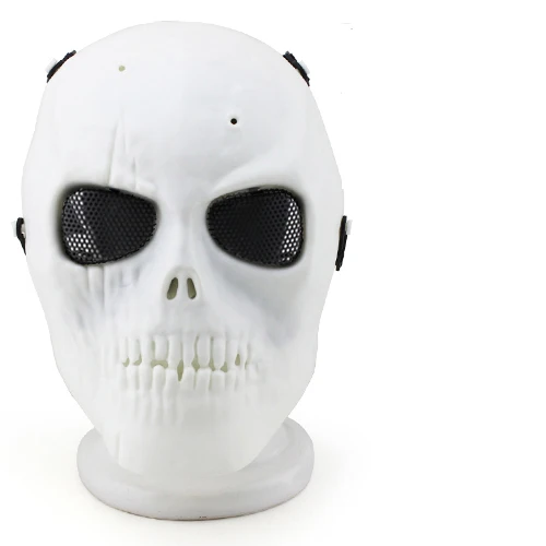 Эмираты M01 Скелет Пейнтбол воздушку полный уход за кожей лица защиты маска выстрел шлемы Пена мягкий внутри черный защита для глаз маска - Цвет: White MA13
