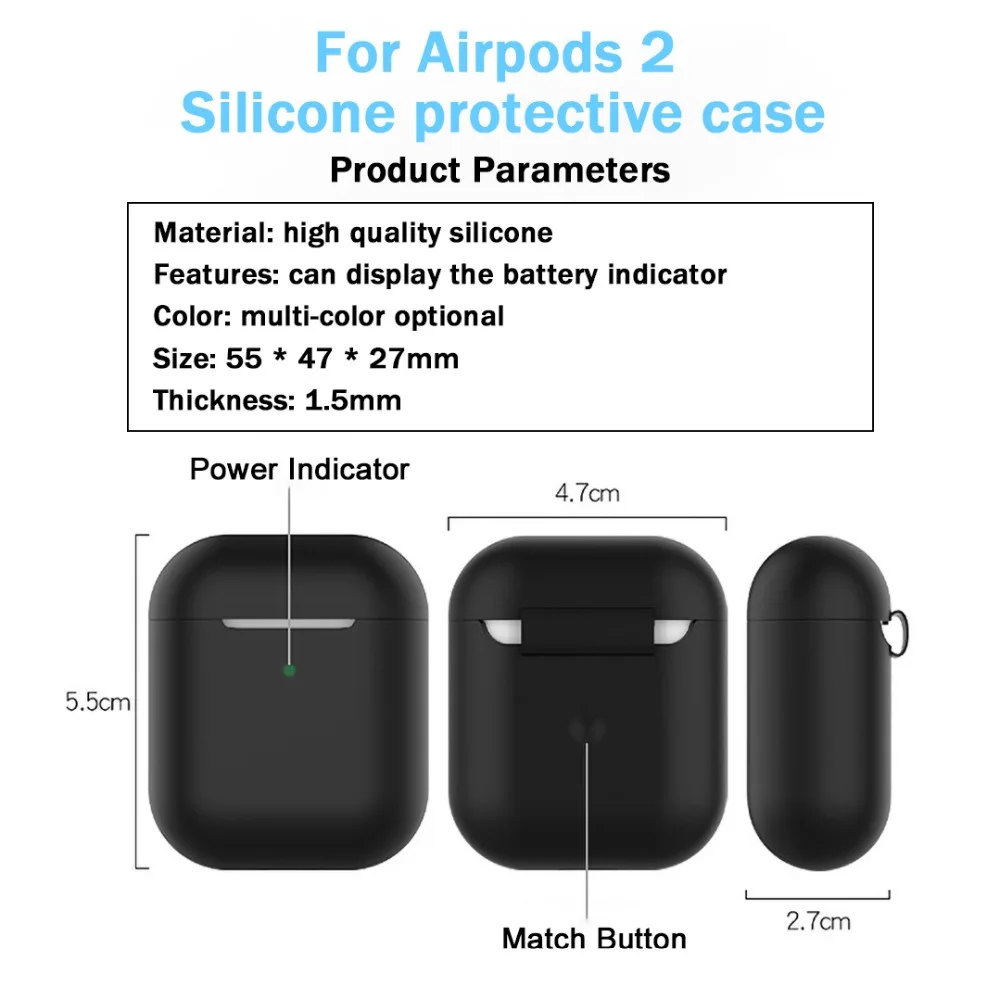 Беспроводной защитный чехол для наушников для Apple AirPods Мягкий силиконовый чехол Bluetooth коробка для наушников Защитный для AirPod Тонкий чехол s