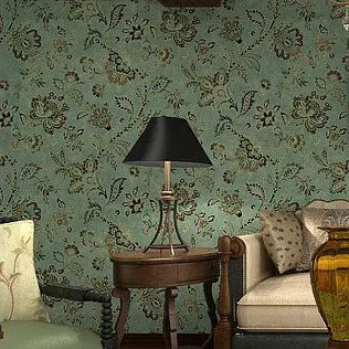 Vinyl Vintage Country Style Wallpaper For Living Room Fl Wall Vinyl Vintage Country Style Wallpaper For Living Room Fl Wall Papers Home Decor Dark Green