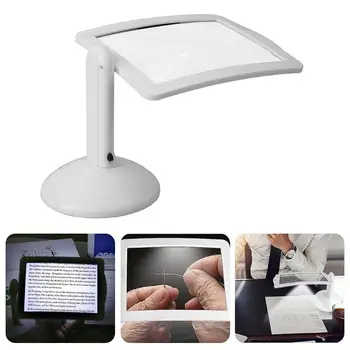 

3X Reading Magnifier Desktop Lamp With LEDs Light Magnifying Glass Stand Household Magnifying Tools For Reading Repairing