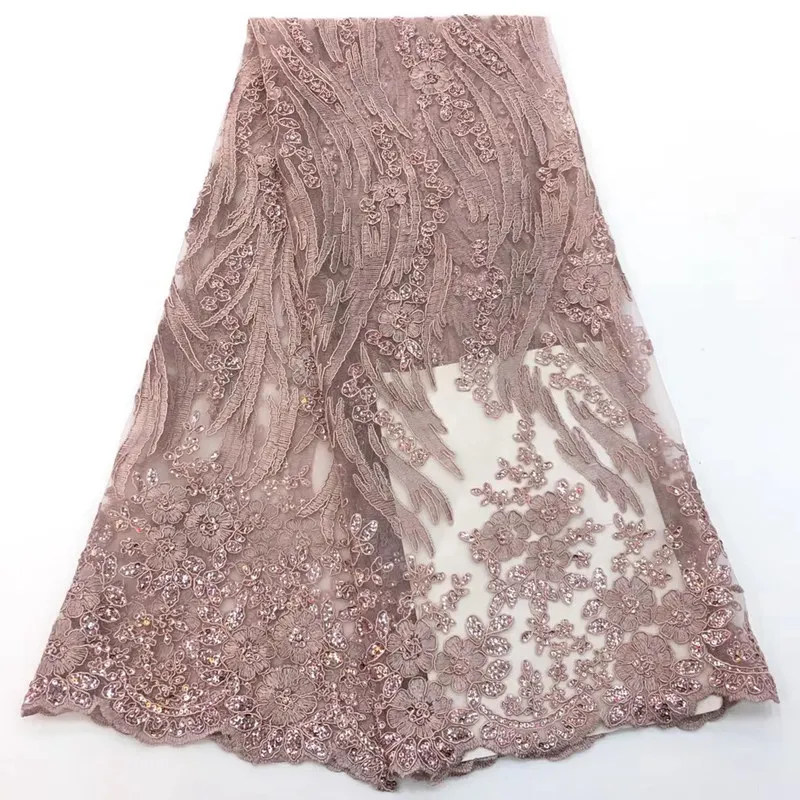 

The new African lace fabrics, embroidered lace quality French tulle fabric with sequins party dress