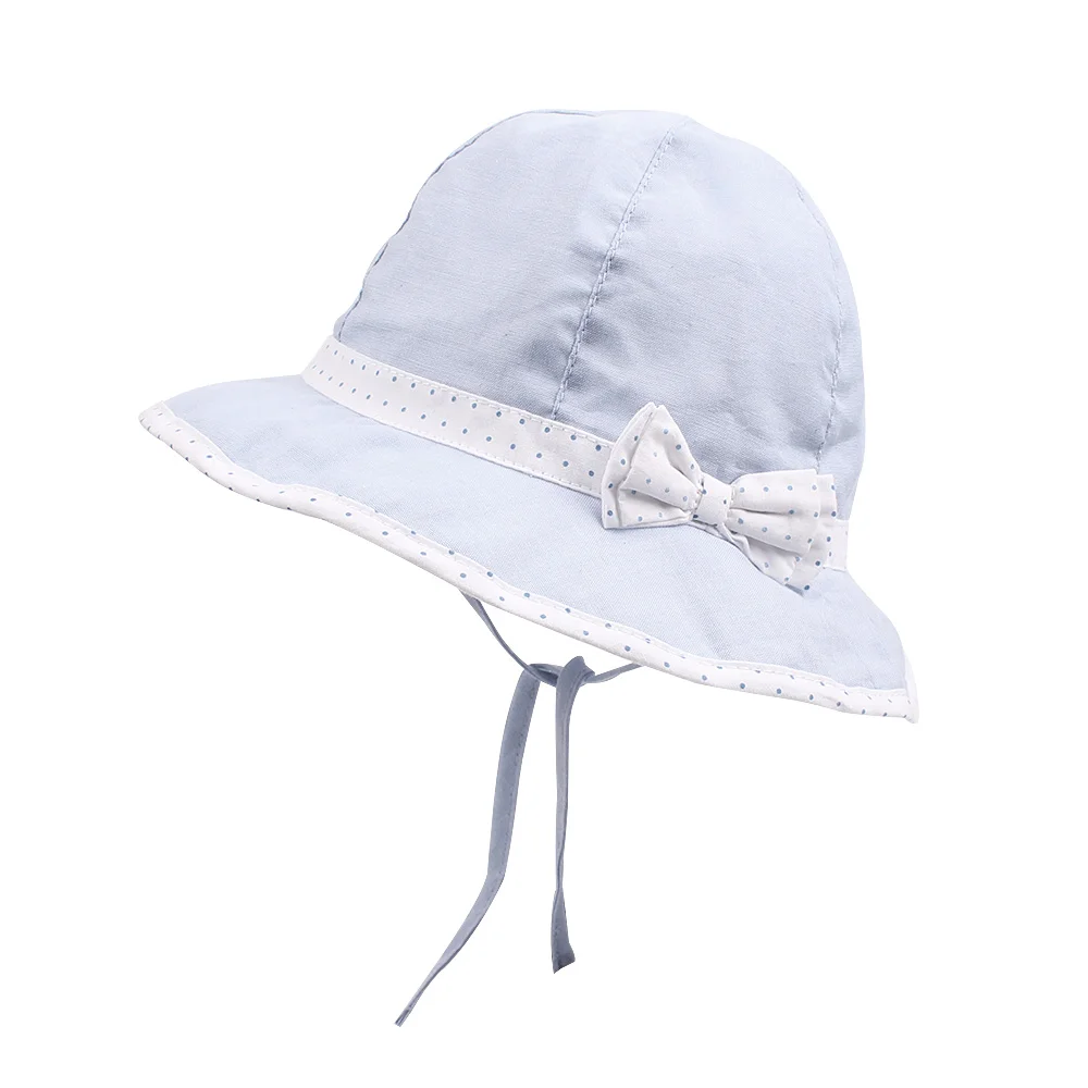Bow Dots Baby Girls Hat Polka Panama Summer Sun Hat Cotton Cute Baby Bucket Hat For Girls Lace Princess Cap Baby Girls Clothing (5)