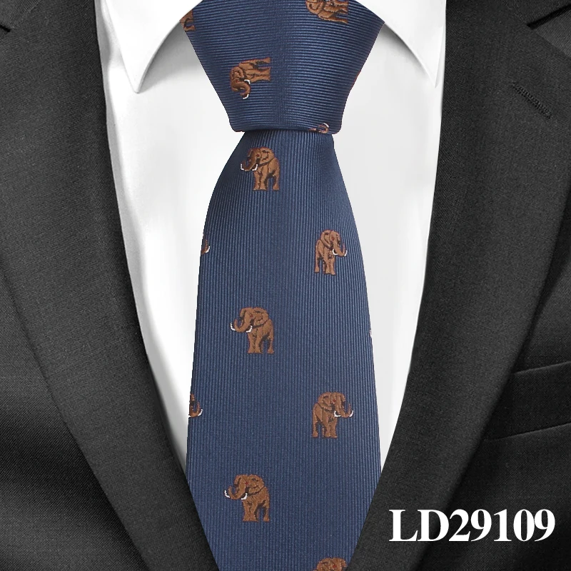 Мультфильм Neckk галстук для Для мужчин полиэстер жаккардовым животным галстук для свадьбы Бизнес костюмы 6 см Узкие галстуки тонкие Для