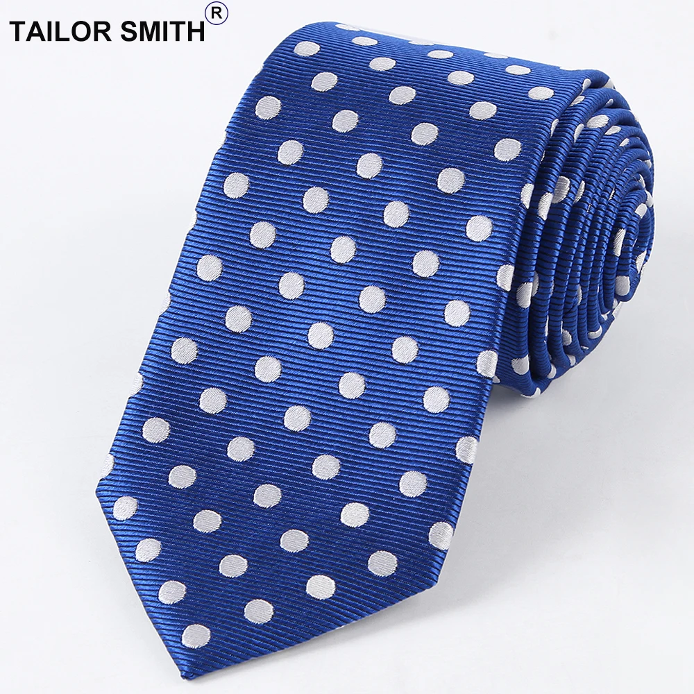 Tailor Smith Neck Ties for Men Pure Silk Polka Dot Necktie Luxury Mens