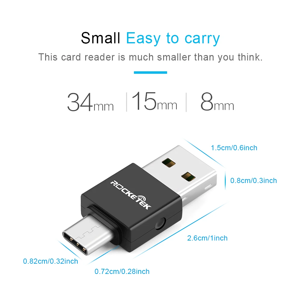 Rocketek высокое качество тип c usb 2 0 otg телефон Тип устройство для чтения карт памяти