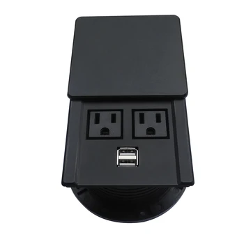 

2019 New Design!Waterproof and Dustproof Desktop Socket Outlet with 2 AC Power and 2 USB Charger
