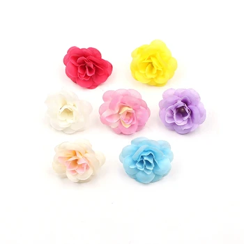 

100pcs Artificial Flower Large Silk 5 layer Rose Handmake Head Wedding Decoration DIY Wreath Gift Scrapbooking Craft Fake Flower
