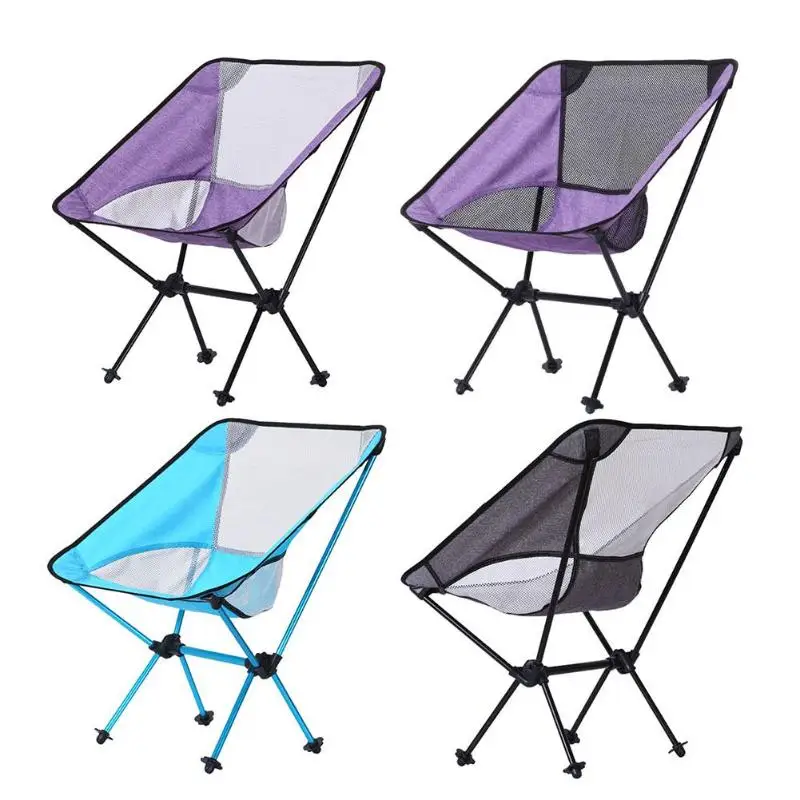 Short Cation Aluminium Alloy Folding Moon Chair For Outdoor Camping Folding Light Portable Beach Chair Leisure Fishing Chair