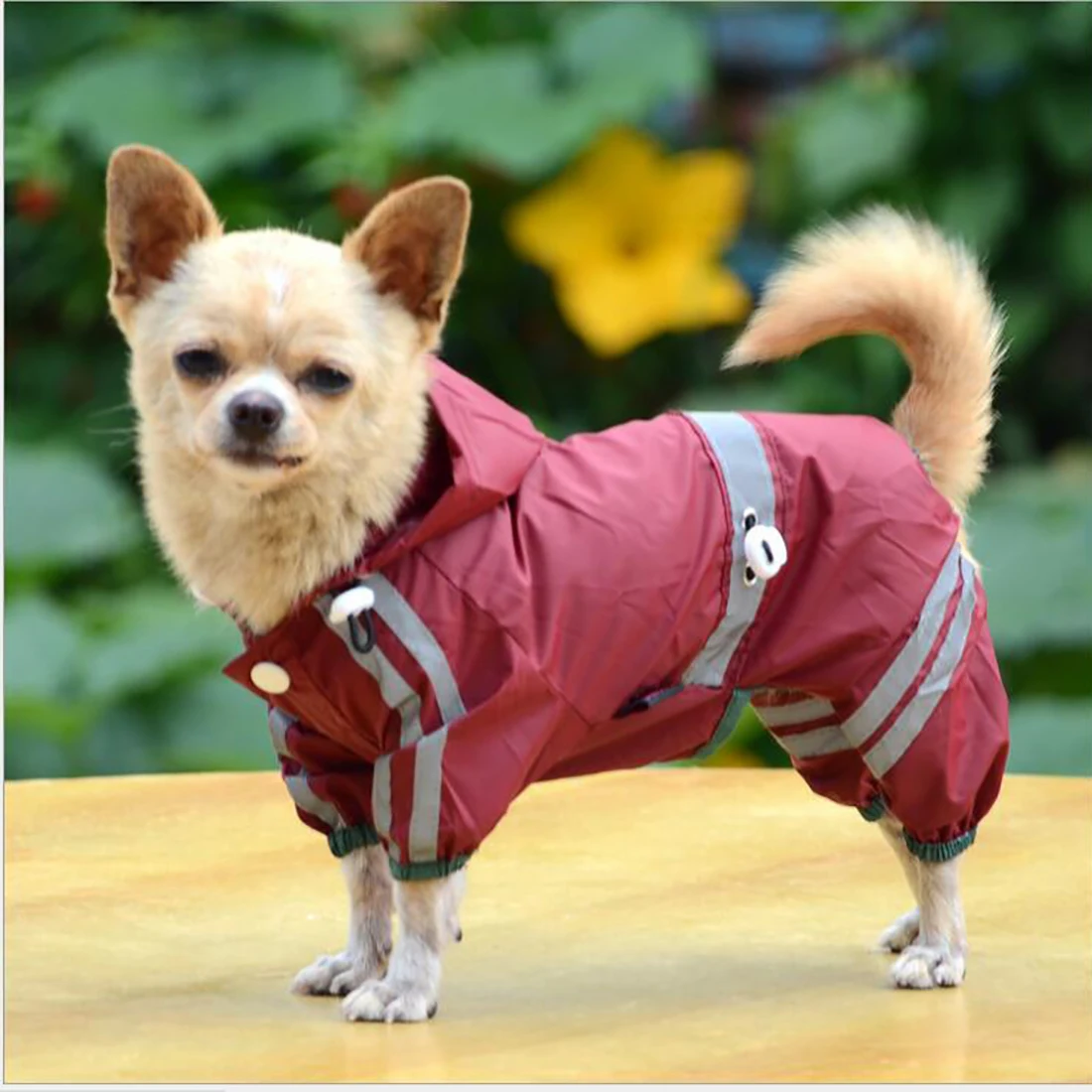 

Pet Small Dog Raincoat Clothes Pet Reflective Single Layer Dog Raincoat Hoody Waterproof Rain Jackets Coat Apparel Clothes