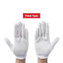 12 пар/лот белые хлопок церемониальные перчатки для мужчин и женщин обслуживание/официанты/водители/ювелирные перчатки рабочие перчатки