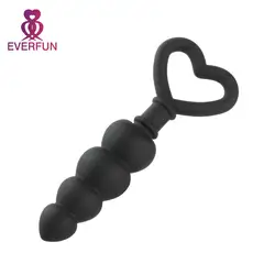 Everfun Силиконовые Butt Plug Анальный Бусины и бисер гладкой Touch Анальный Вилки Секс-игрушки для женщины Для мужчин гей мальчик Эротические