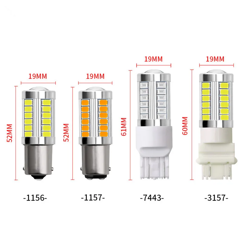 1 шт. 1156 P21W BA15S 33 SMD 5630 5730 СВЕТОДИОДНЫЙ Автомобильный резервный светильник лампа тормоза двигателя дневной ходовой светильник белый красный оранжевый Янтарный