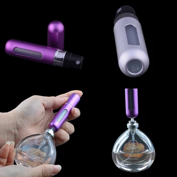 MUB 5ml Mini Portable Travel Refillable Perfume Atomizer Bottle  Scent Pump Case  Empty perfume bottle airless pump