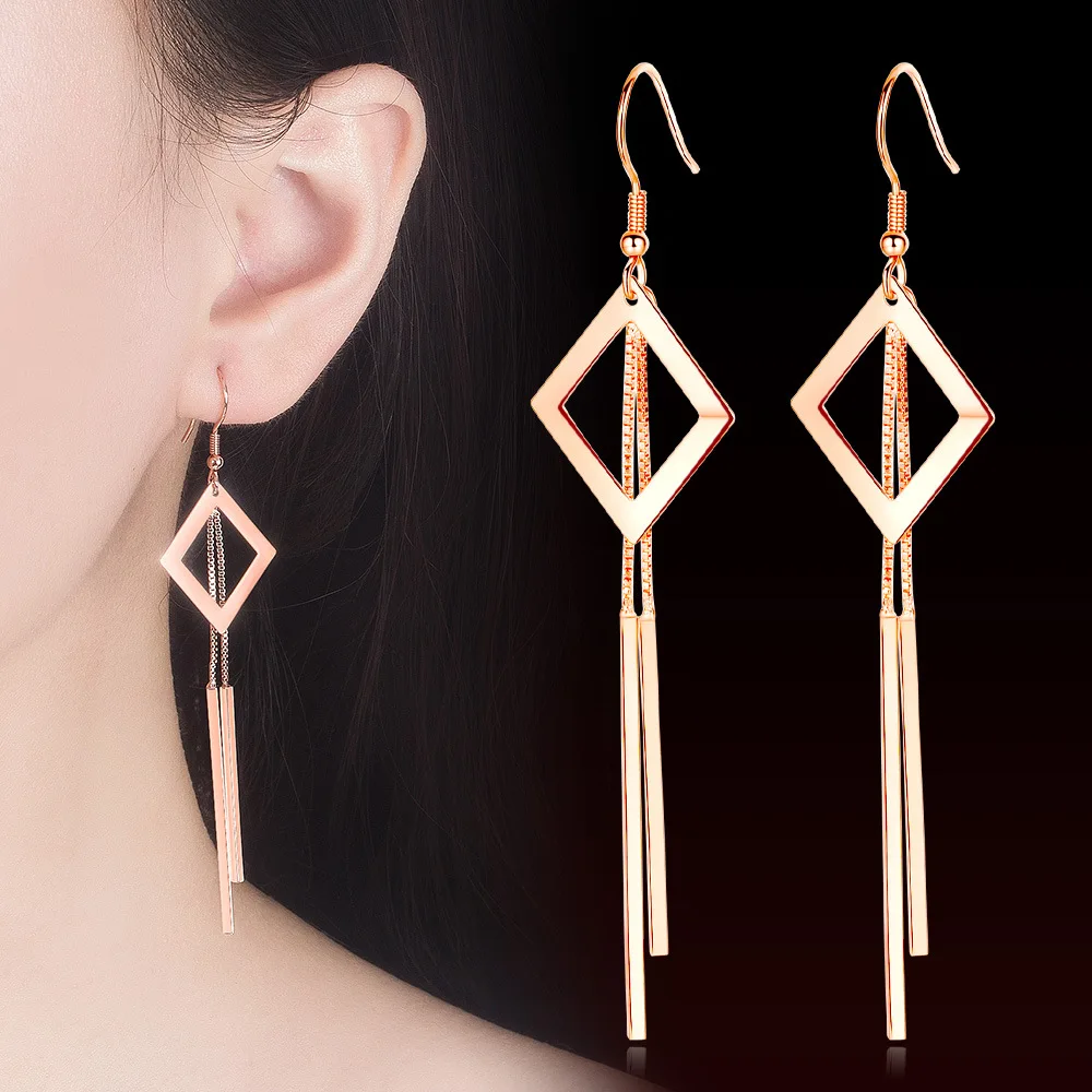 

New Tassel Earring Geometric Chain Long Earrings For Women Fashion Party Korea Jewelry Female 2019 oorbellen