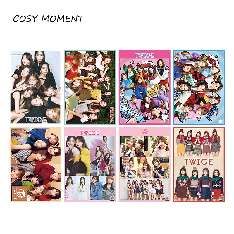 

COSY MOMENT 8 pcs/set 42*29cm KPOP Girl Group Twice Posters High Quality Printing Poster Fans Gift Room Wall Decoration QT479