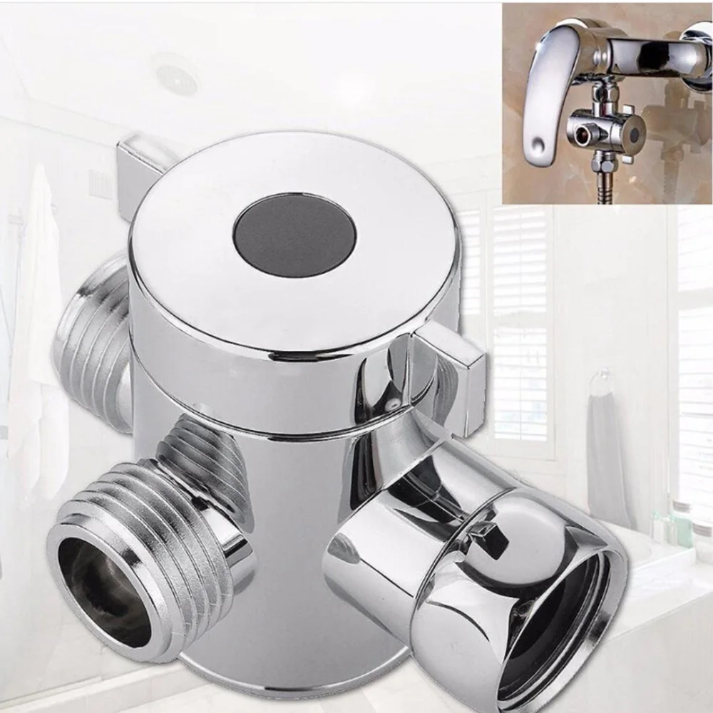 

1PC G1/2'' Chrome 3-Way T-adapter Water Valve For Toilet Bidet Shower Head Diverter