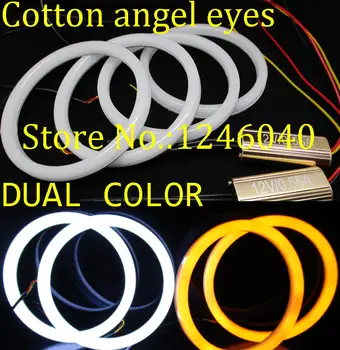 

Dual color White&amber Cotton LED Angel eyes halo ring kit DRL turn signal light lamp for BMW E30 E32 E34