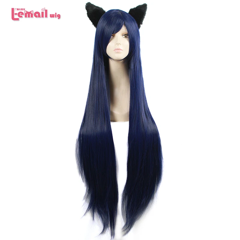 Парик для косплея по электронной почте парик LOL персонаж Ahri 100 см темно-синий с