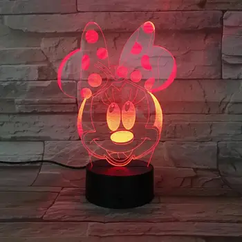 

Usb 3d Led Night Light Boys Girls Child Kids Baby Gift Hologram Decorative Lights Table Lamp Bedside Minnie Mouse Figure