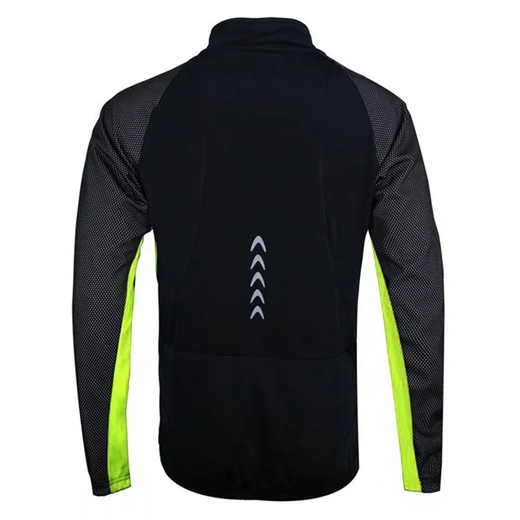 WOLFBIKE черная флисовая ветронепроницаемая/водонепроницаемая теплая футболка для велосипедистов с длинным рукавом, велоодежда с отражателями