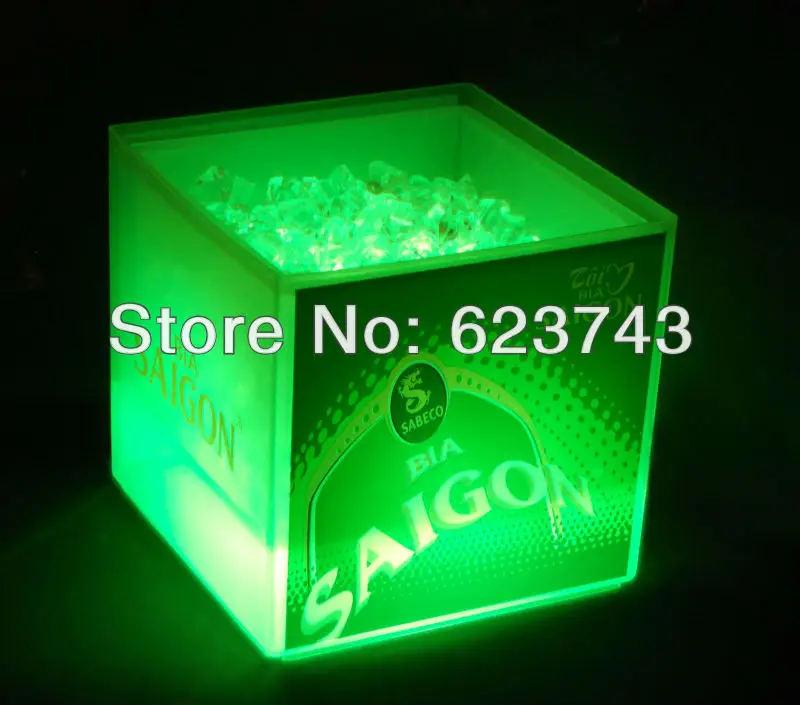 Free Shipping plastic led ice bucket ,color changing plastic ice bucket, luminous ice pail ice cooler,glow Beer cask,WINE BARREL