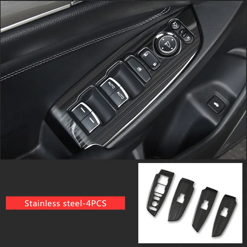 Vanka для Honda Accord 10th ABS карбоновое волокно стиль переключатель окна Кнопка панель - Название цвета: Stainless steel-4PCS