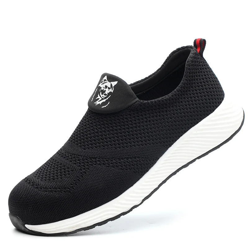

plus size men leisure steel toe cap working safety shoes summer breathable worker security boots slip-on zapatos de seguridad