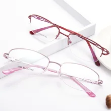 Новые женские полуоправы очки модные глаза супер легкие повседневные Оптический металлический рецепт 693