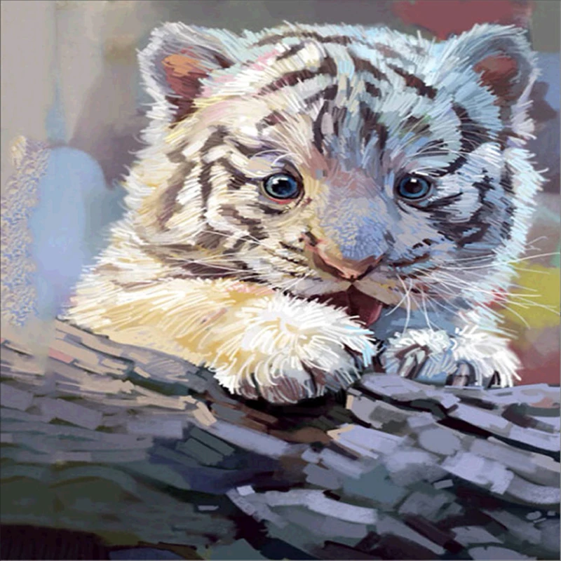 5D DIY алмазная живопись тигр вышивка крестом полная дрель Смола Алмазная Флорес