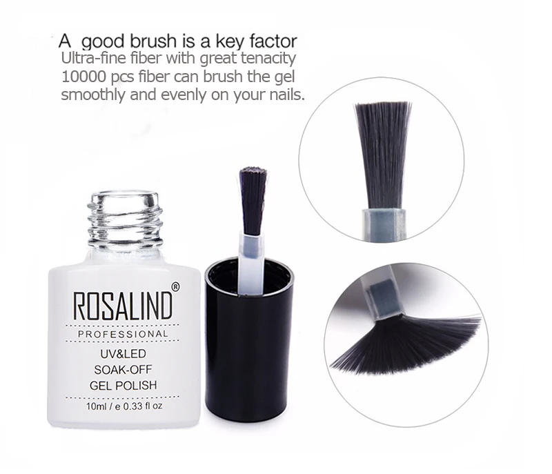 ROSALIND Top& Base Coat Гель-лак для ногтей 2 шт. Top It Off+ Базовое покрытие гель для нанесения основания Набор лаков для ногтей 10 мл УФ-грунтовка для ногтей