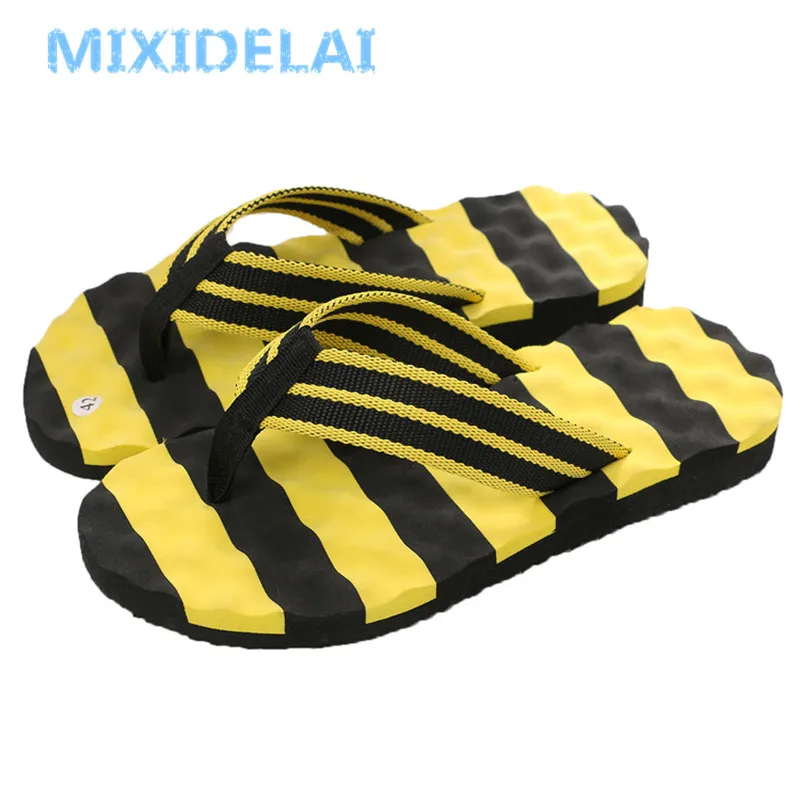 

Summer Casual men's Flip Flops Flat Sandals Shoes For men Striped Flip Flops Beach Sandals Shoes Man Outside Shoes Size40-44