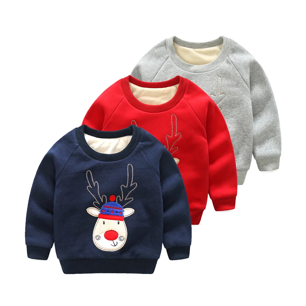 

Boys and Girls Clothes Winter Christmas Deer Sweater Handmade Cartoon Thick Warm Clothes Suitable For 2-6 Years