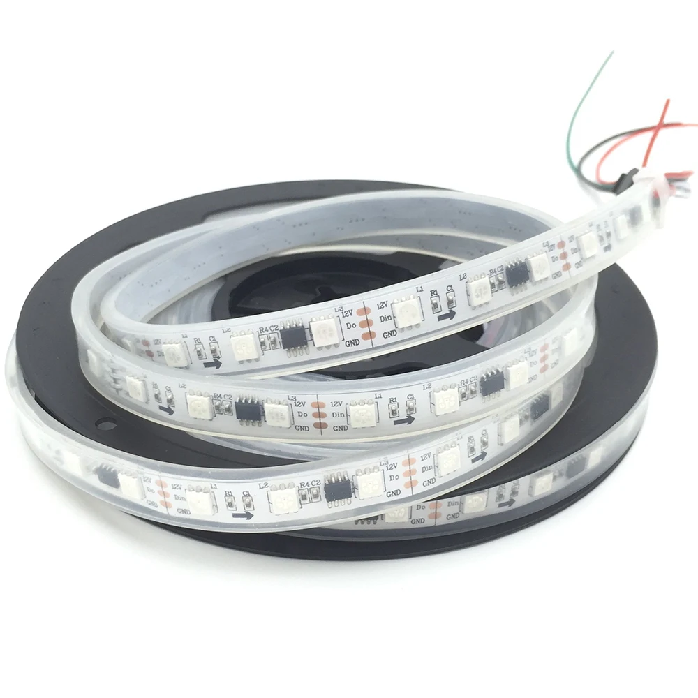 DC12V WS2811 светодиодные полосы'm 30/60 светодиодов/m IP30/6 ws2811 ic/метр белый черный pcb 2811