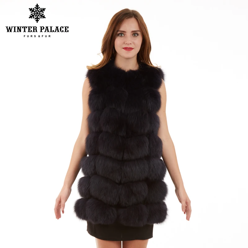 New Fashion Winter Lady Natural Fox Fur Vest Women's Real Genuine Leather Jacket Overcoat Girl's Coat | Женская одежда