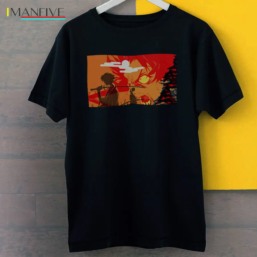 

2019 New Short Sleeve Men Mugen Samurai Champloo Fight Spirit Anime Art New Black Tees T-Shirt S-3XL Simple Style