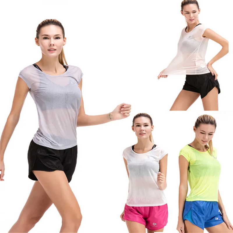 Women Bodybuilding Workout Pants Clothes Two Piece Suit T shirt Suit Set Outfits Slim Fit T