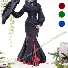 Модная винтажная красная черная хлопковая прошитая юбка в стиле Лолиты, Готическая Женская юбка макси, дизайнерская женская юбка s/юбки для женщин
