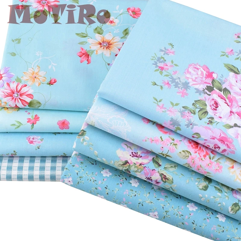 MoTiRo 100X160 см набивная саржевая хлопковая ткань розовый цветок на синем фоне для