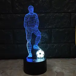 Футбол 3D стильная лампа сенсорный датчик в форме футбола 3D свет для футбола спортивных фанатов лучший подарок 7 изменяющее цвет освещение