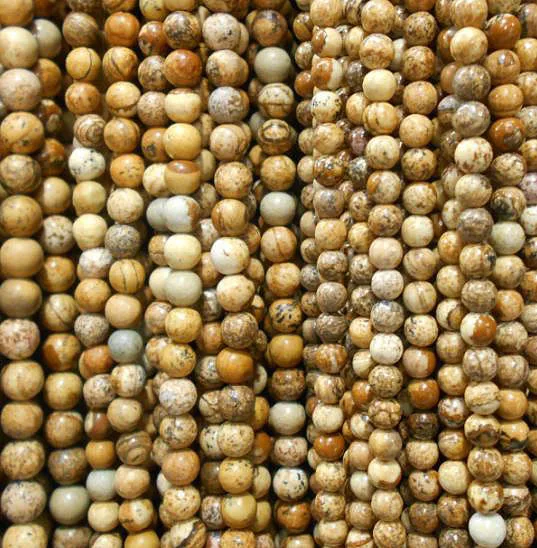 

4MM 6MM 8MM 10MM 12MM Natural Brown Dots Striped Stones Round Spacer Loose Beads For Necklace Bracelet Charms Jewelry Making
