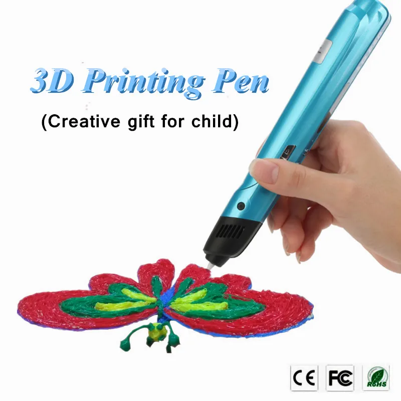 

New 2018 Good Hand Feel 3 Color DIY 3D Printer Pen Set LCD Display 3D Printing Pen Birthday Present For Kids 3 D Pen Can Add PLA