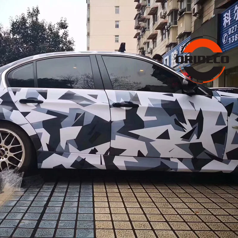 black&white&blue camo vinyl wraps