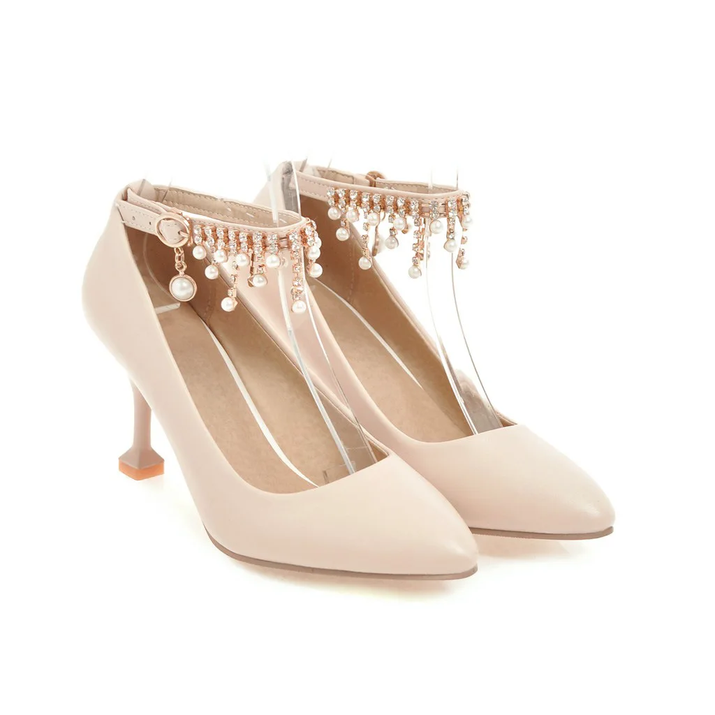 new age season sexy high-heeled pointed mouth shallow tassel 46 single shoe size code 33-18317