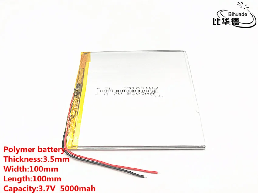 Хорошее качество большой емкости 3,7 в 35100100 5000 мАч каждый планшет универсальные перезаряжаемые литиевые батареи