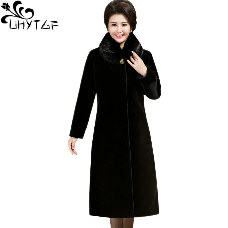 Noir Grande De Veste 3xl Luxe Imitation L Manteau Femme Survêtement En Uhytgf Fourrure Taille 1166 Vison Femmes Lâche Long Peluche D'hiver TwqAExC