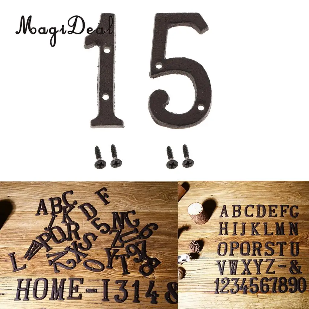 2pcs Rustic House Office Door Plaque Address Arabic Number Digit Plate Sign Plaque 1 5