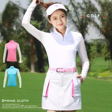 Рубашка для гольфа с длинным рукавом, рубашки для гольфа, женская футболка, спортивная одежда, одежда для защиты от солнца, приталенная рубашка поло в Корейском стиле