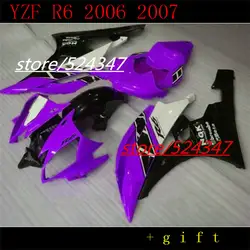 Nn-низкая цена обтекатель комплект для YZF R6 2006 2007 фиолетовый черный белый Сантандер Обтекатели для кузова YZF-R6 06 07