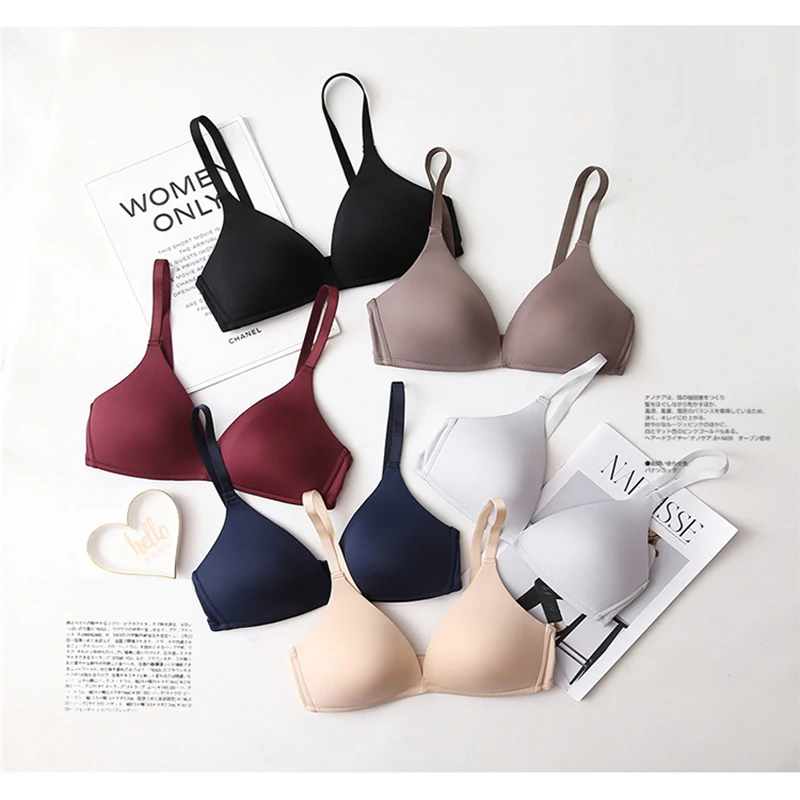  Seamless Bras for Women Push Up Bras No Wire Brassiere A B Cup Underwear Sexy Bra Three Quarters(3/