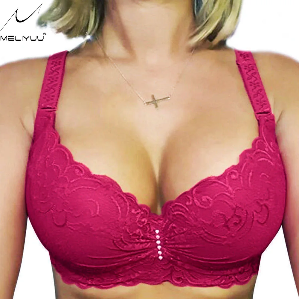 Large Bosom Bras For Women Super Push Up Bra C D Dd E Cup Sexy Women 